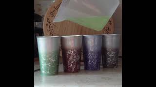 We filled all the cups...Full @burgerkinguk Mandalorian and Grogu colour-changing cup set!