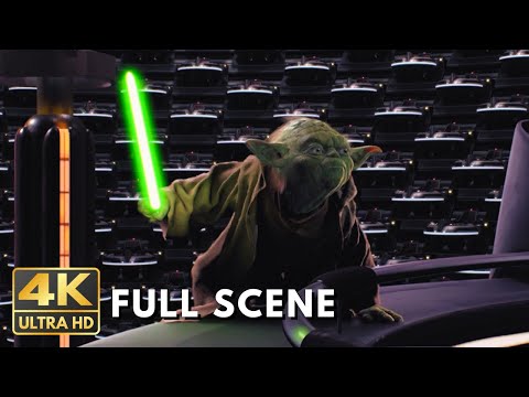 Master Yoda VS Emperor Palpatine Fight Scene 4K - Star Wars: Revenge of the Sith