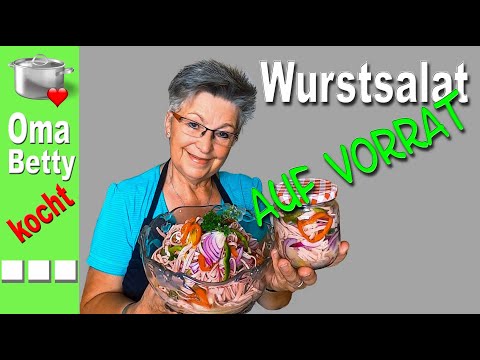 Canning sausage salad for later use