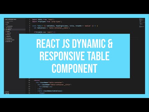 Reactjs Dynamic Responsive Table Component