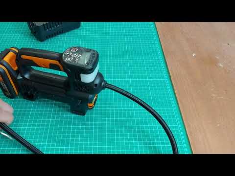 WORX 20V Cordless Compressor WX092, PowerShare, Does not release air automatically, otherwise ver...