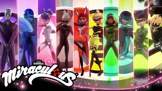 MIRACULOUS  💫 ALL TRANSFORMATIONS - Season 1 to