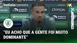 ROGER SILVA ELOGIA ELENCO EM COLETIVA DO AMÉRICA E SE MOSTRA POSITIVO APESAR DE EMPATE COM O SPORT