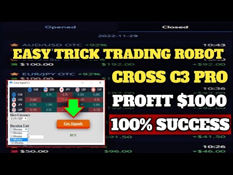 Easy Trick Trading Robot Cross c3 pro - Profit $1000 || Work in OTC Market