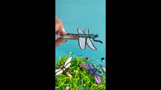 Dragonfly Paper Craft for Kids with free printable