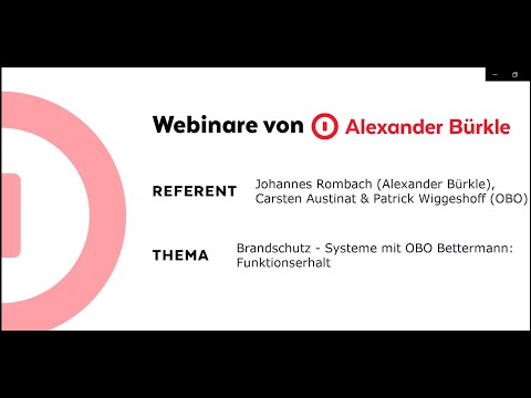 Brandschutzsysteme mit OBO Bettermann Funktionserhalt - Das Webinar