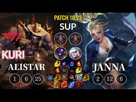 T1 Kuri Alistar vs Janna Sup - KR Patch 10.22