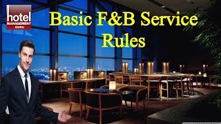 Basic F&B Service Rules In Restaurant II Food & Beverage Training Video