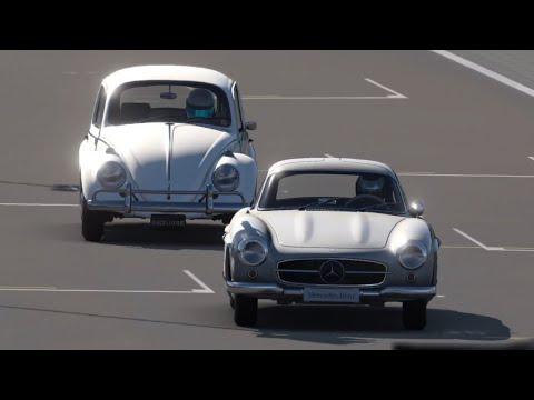 Thumbnail for Volkswagen Beetle Type 1 1200 vs Mercedes-Benz 300 SL Coupe at Nurburgring Nordschleife Track Day by Mercedes-Benz 300