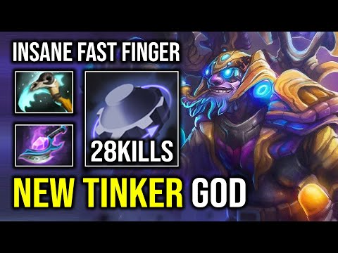 NEW TINKER GOD Insane Fast Finger Level 30 Spammer Unlimited Rocket Flying Everywhere Dota 2