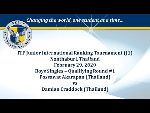 2020.02.29 - ITF Thailand J1 - Boys Singles - Qualifying Round 1 - Akarapan vs Craddock