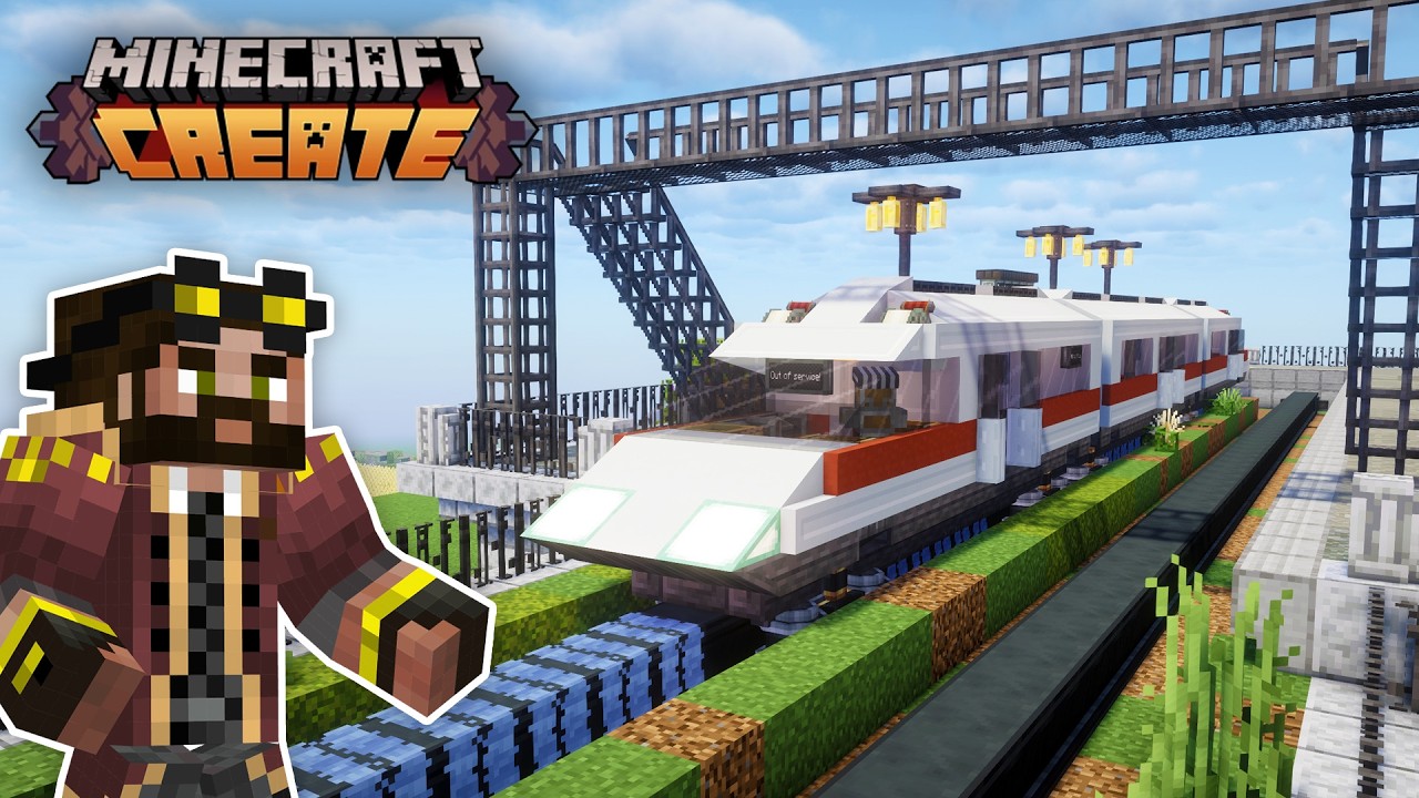 I built a MONORAIL TRAIN Minecraft Create Mod [#18]