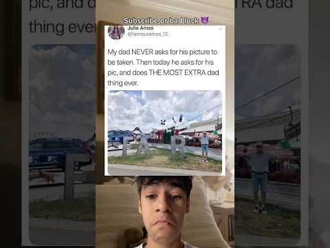 My dad NEVER asks for his picture to be taken. Then today he asks for his pic, and does THE MOST DAD