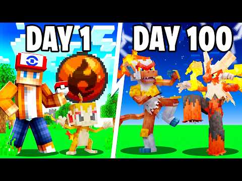 I Spent 100 Days as a FIRE ONLY TRAINER in Pokémon Minecraft Against my Rival! (Duos Cobblemon)