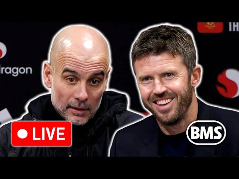 🔴 LIVE | Michael Carrick and Pep Guardiola post-match press conference | Man Utd 2-0 Man City