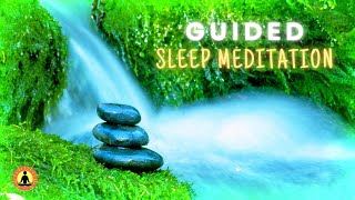 Peaceful & Relaxing Guided Sleep Meditation: 8 Hour Dark Screen with Deep Sleeping Meditation Music