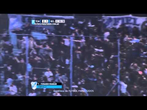 Gol de Brandán. Temperley 2 - Belgrano 1. Fecha 23. Primera División 2015. FPT.