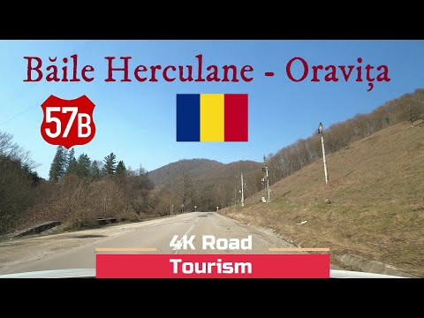 Driving Romania: DN57B Băile Herculane - Oravița - 4k scenic mountain drive Banat mountains