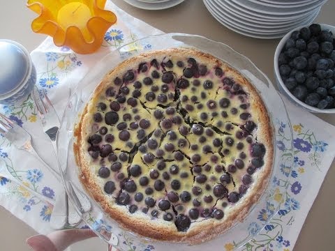 Finnish Yogurt Blueberry Pie - Mustikkapiiras - Super Easy To Make!