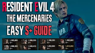 HOW TO GET S+ in THE MERCENARIES in RESIDENT EVIL 4 REMAKE (RPD LEON COSTUME)