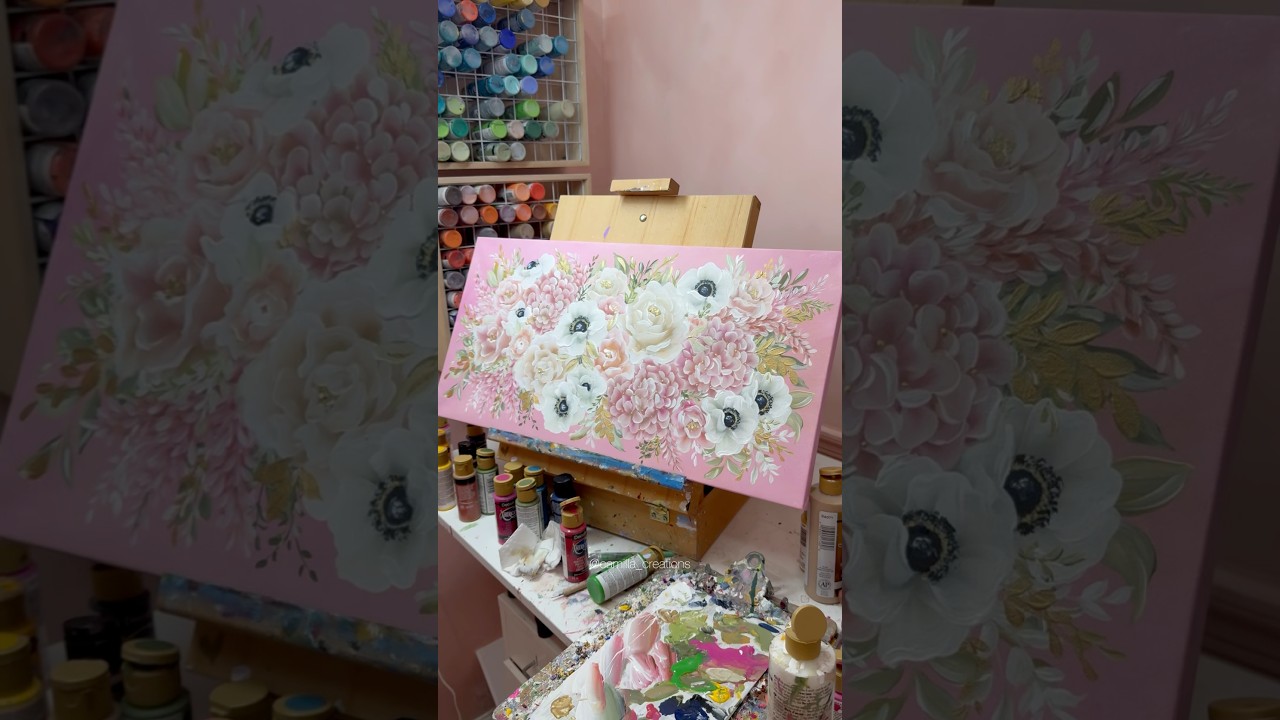 Painting Flowers | CAMILLA CREATIONS #camillacreations #artist #painting #flowerpainting #art #howto
