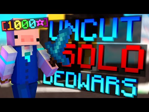 uncut minecraft bedwars for an hour (1000 star, top 20 solo)