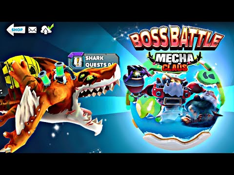 New Mecha Claus Vs Meltdown Shark - Hungry Shark All Sharks Unlock - Hungry Shark New Mecha Boss