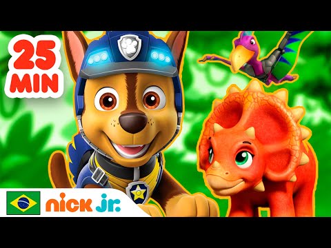 Capa de Patrulha Canina | 30 MINUTOS dos melhores resgates de DINOSSAUROS! | Nick Jr. em Português