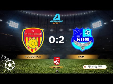 2. CFL | FK Podgorica 0:2 FK Kom | 30. kolo | 23.04.2025. | IZVJEŠTAJ