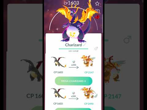 Evolving✨️Gigantamax Charizard into✨️Mega Charizard X in #pokemongo