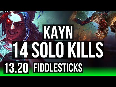 KAYN vs FIDDLE (JNG) | 14 solo kills, 4.1M mastery, 2400+ games, Legendary | NA Master | 13.20