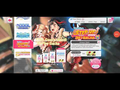 Doing last pulls on Dashing Step Up Gacha & using a 3★+ Gacha Ticket - BanG Dream! Girls Band Party!