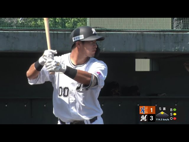 【ファーム】低めの変化球を捉えた!! マリーンズ・池田来翔の2ランホームランで追加点!!  2024年6月16日 千葉ロッテマリーンズ 対 オイシックス新潟アルビレックスBC