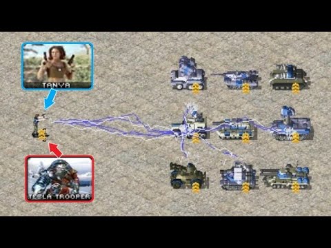Electric Tanya vs Tanks - Red Alert 2