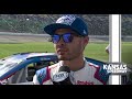 Kyle Larson reacts to late-race battle for the lead with Kurt Busch