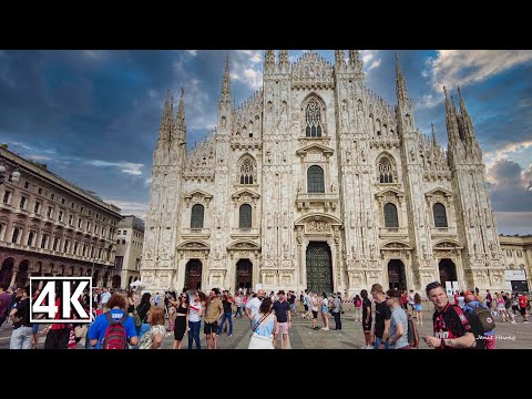 Milan, Italy 🇮🇹 evening walking tour around the Gothic Duomo di Milano cathedral