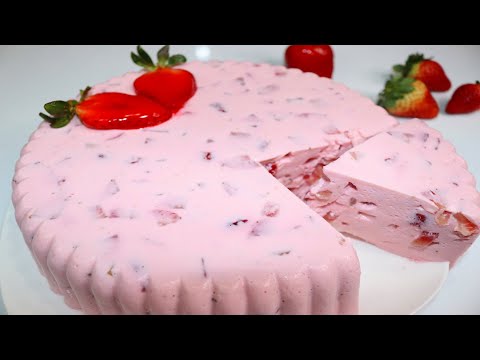 GELATINA DE FRESAS CON CREMA🍓