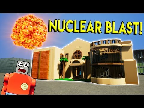 LEGO NUCLEAR BLAST LEVELS LEGO MANSION! -  Brick Rigs Gameplay Challenge - Lego City Destruction