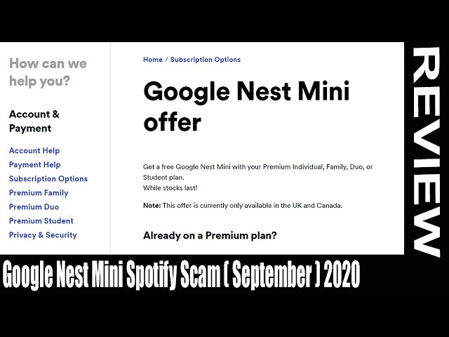 spotify free google home mini scam