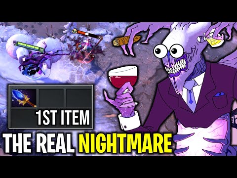 THE REAL NIGHTMARE AGHANIM SCEPTER 1st ITEM BANE 1 SEC CD BRAIN SAP | DOTA 2
