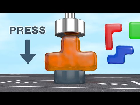 Hydraulic press vs softbody Tetris pieces