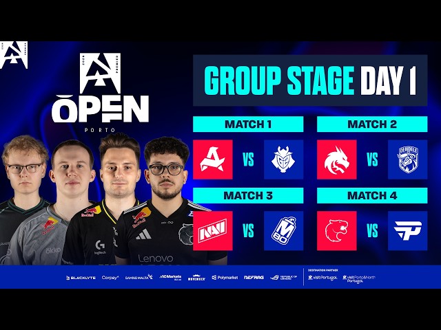 BLAST Open Porto 2026, Day 1 - Aurora vs G2, Spirit vs DENDELE, NAVI vs M80, FURIA vs paiN