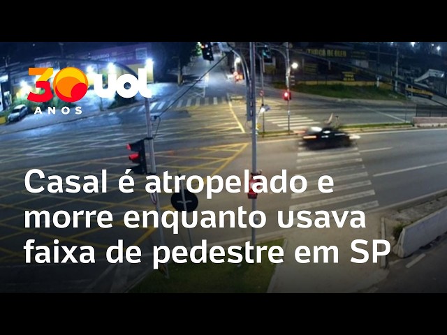 Motorista é preso após matar casal atropelado em faixa de pedestre em SP