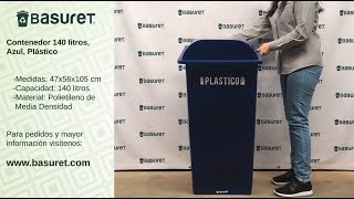 Basuret Botes de Basura Contenedor 140 litros Azul