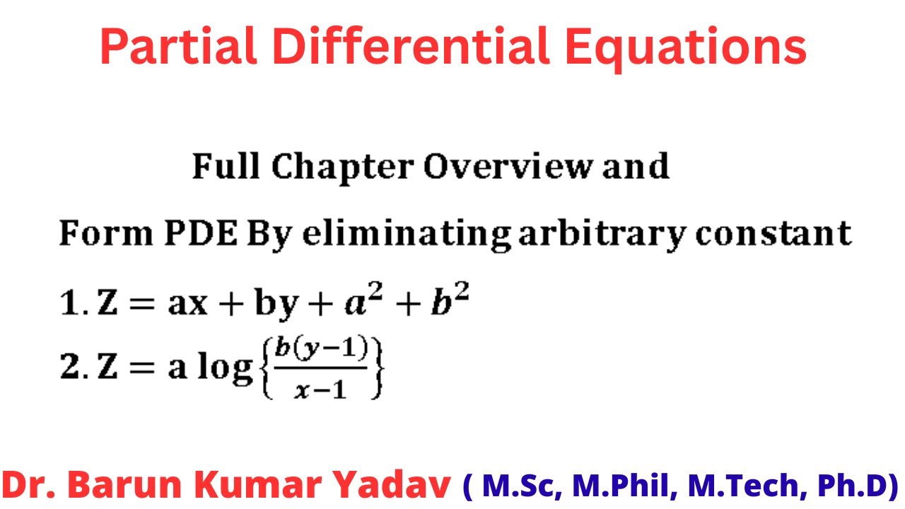Partial differential equations |Formation of partial differential equations |part 1| #barunmaths