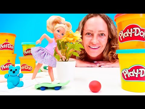 Play Doh Puppen Video mit Barbie. Nicole macht Spielzeuge für Chelsea aus Play Doh