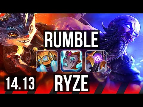 RUMBLE vs RYZE (TOP) | Rank 6 Rumble, 68% winrate, 6 solo kills | BR Challenger | 14.13