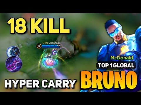 HYPER CARRY! Bruno Best Build 2023 [ Bruno Gameplay Top 1 Global ] By McDonald  - Mobile Legends