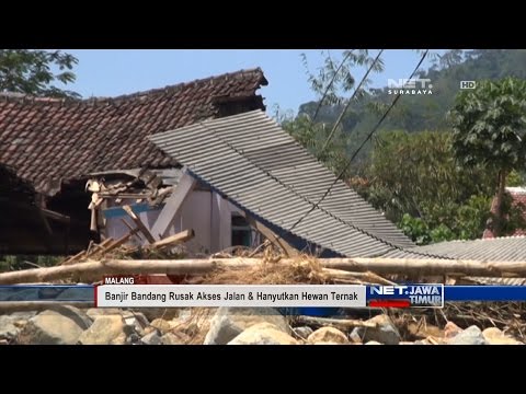 NET. JATIM - BANJIR BANDANG TERJANG BELASAN RUMAH WARGA