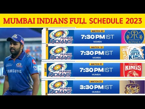 Mumbai Indians Full Schedule IPL 2023 | MI Full Schedule 2023